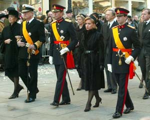 The Belgian king and Grand Duke of Luxembourg attend a family funural